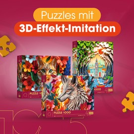 Trefl - 3D Effect Hedgehog Puzzle - 1000 Pieces - 40 Years, Paper Art, Premium Puzzle for Adults and Children from 14 Years