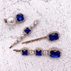 4 piezas clásico zafiro azul perla oro Bobby Pin decorativo