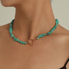 RadiVibe Turquoise Beaded Choker Necklaces for Women Turquoise Jewellery for Women Bohemian Beaded Choker Western Jewellery