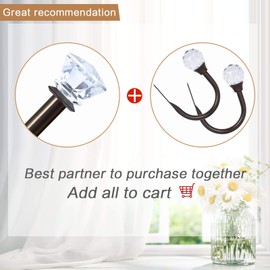 KAMANINA Decorative Curtain Drapery Holdbacks, Acrylic Diamond Finials, Bronze(1 Pair/2 Pack)