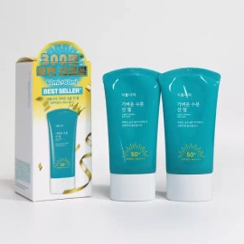 Plant World 식물나라 가벼운 수분 선 젤 60ml+60ml (튜브형) Plant Nation Lightweight Moisture Sun Gel 60ml+60ml (Tube Type)