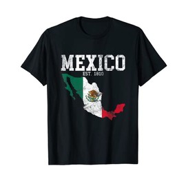 I Love Mexico Mexican Flag T-Shirt, black, s
