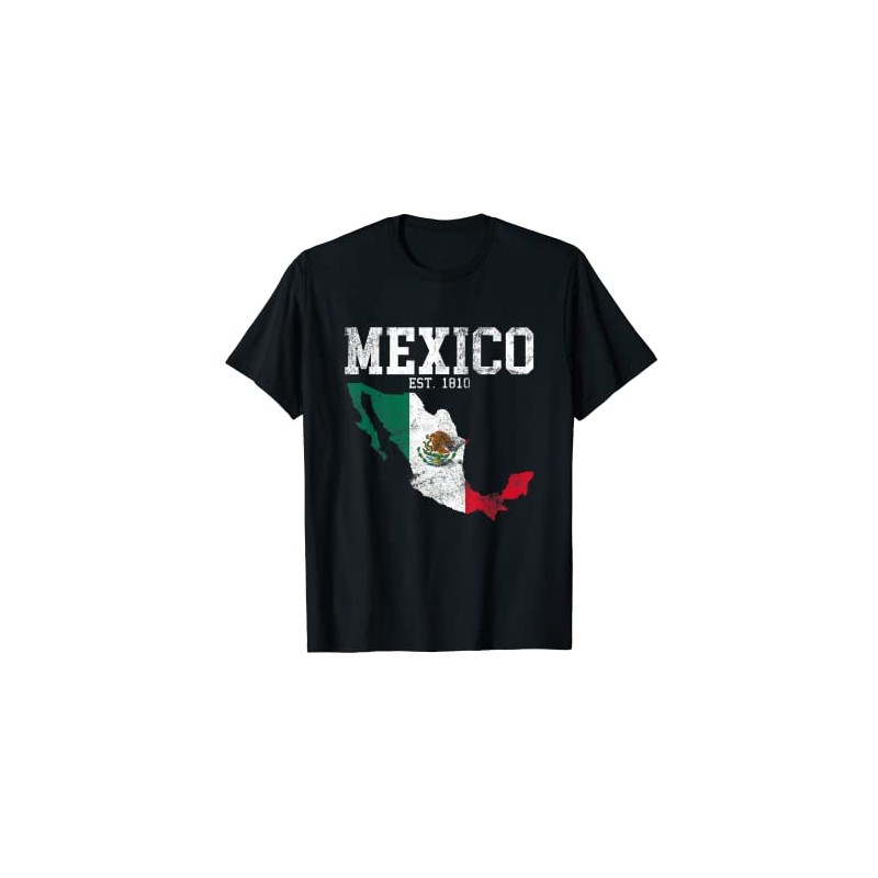 I Love Mexico Mexican Flag T-Shirt, black, s