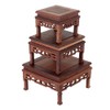 Square Rosewood Chicken Wing Wood Base Vase Pedestal Large