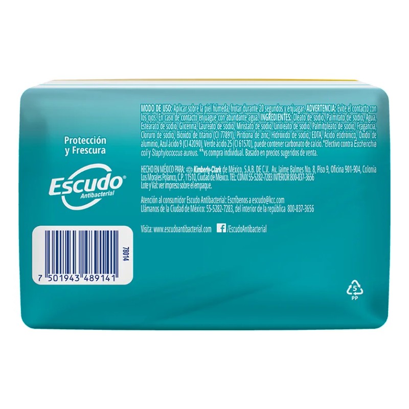 Jabones Barra Escudo Antibacterial Protección Frescura Barras 110g
