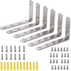 Hyber&Cara 6 Pack Heavy Duty Right Angle Bracket Stainless Steel