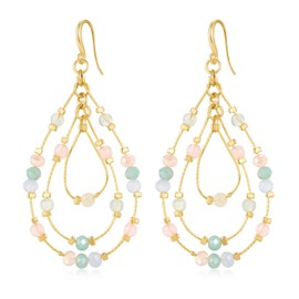 TOVABA Beaded Earrings Boho Colorful Summer Beaded Earrings Bohemian Dangle Earrings Beach Earrings for Women Vacation