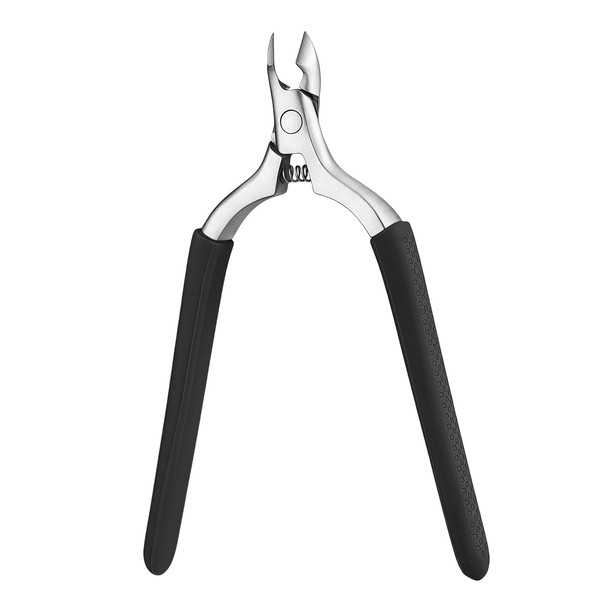 Cmetta Precision Cuticle Nippers Trimmer with Silicone Handles, Spring-Loaded Stainless