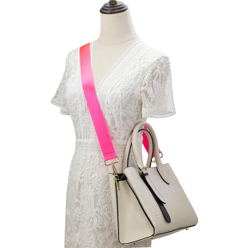 Allzedream Shoulder Bag Replacement Strap Wide Adjustable Strap, Fluorescent pink,