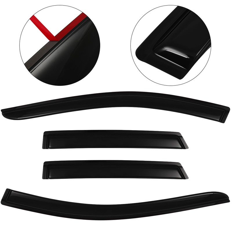Side Window Deflectors Rain Guards Vent Window Visors for Ford