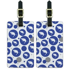 Graphics & More Luggage Suitcase Carry-on Id Tags-Great Shark-Blue, White