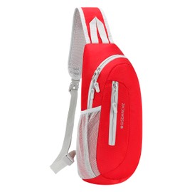 PivotWing Brusttasche Herren Damen, Sling Bag Schultertasche Damen Herren Leicht Wasserdicht Umhängetasche Reisen Gehen Outdoor Crossbody Bag Shoulder Chest Bags Day Packs Rot