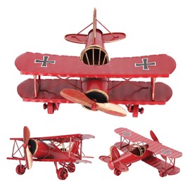 HEEPDD Iron Airplane Model, Mini Metal Decorative Hanging Wrought Iron Aircraft Vintage Airplane Decorative Model for Home Decoration Cafe Ornament