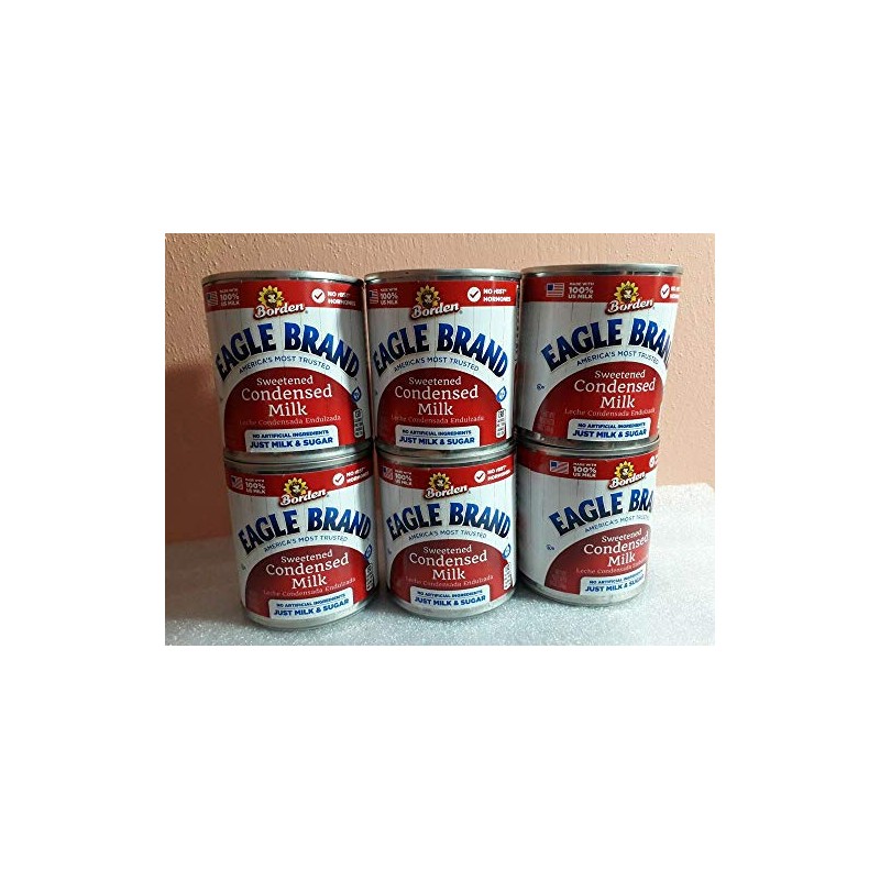 Lot of 6 BORDEN EAGLE BRAND SWEETENED CONDENSED MILK 14