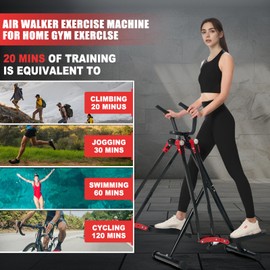 OSCILLATING SLIM Air Walker Exercise Machine, Cardio Cross Trainer Glider for Home Exercise, Foldable Elliptical for Small Spaces, 350LBS Weight Capacity