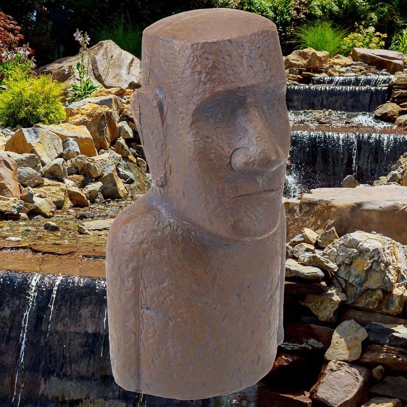 VFM - Easter Island Bronze Bust Head 12" Zen Garden