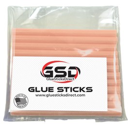 GlueSticksDirect Pastel Red Colored Mini Glue Sticks for Hot, Cool and Dual Temp Glue Guns, 24 Sticks - 5/16" x 4"