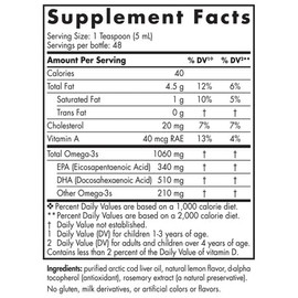 Nordic Naturals Arctic Cod Liver Oil Lemon 237ml Fish Oils