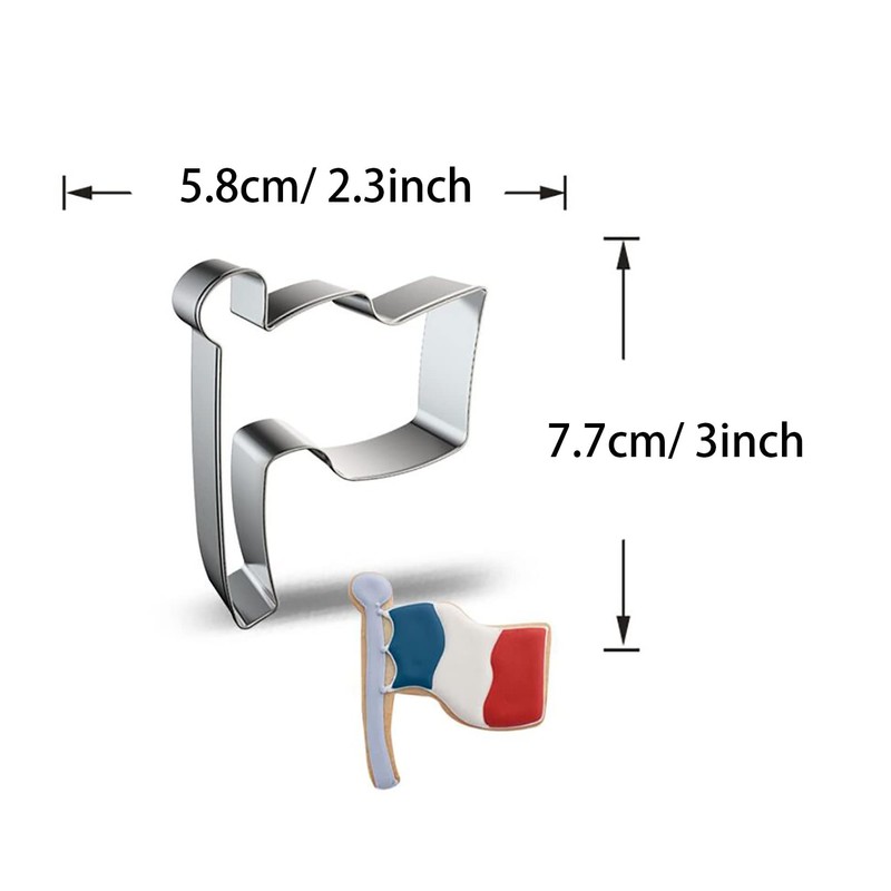 WDYJMALL National Stick Flag Shape Cookie Cutter