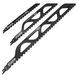 Starx Reciprocating Saw Blade-Demolition Masonry Hard Alloy Tungsten Carbide Saw Blades for Cutting Brick ,Fiber Cement, aerated Concrete and poroton, 1/2"Universal Shank (3pcs)