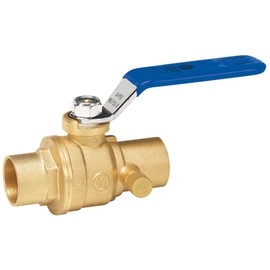 Homewerks 119-4-12-12 No-Lead Full Port Ball Valve with Drain with 1/4-Turn x Solder, Brass, 1/2-Inch, 0.5-Inch, No Color