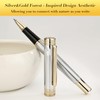 MCNTEIK Silver Chrome Rollerball Pen, Stunning Luxury Pen with Mesh