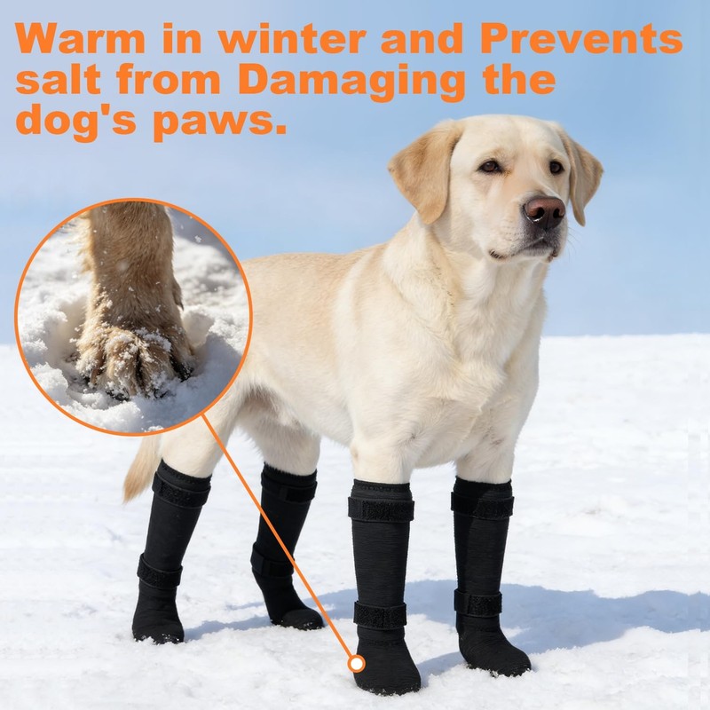 yrenoer Dog Socks 4-Pack for Medium & Large Dogs, Waterproof,