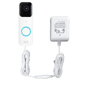 OhmKat Video Doorbell Power Supply - Compatible with Blink Smart Wi-Fi Video Doorbell - No Existing Wiring Required - Transformer, Adapter, Power Kit & Supply All in One (White)