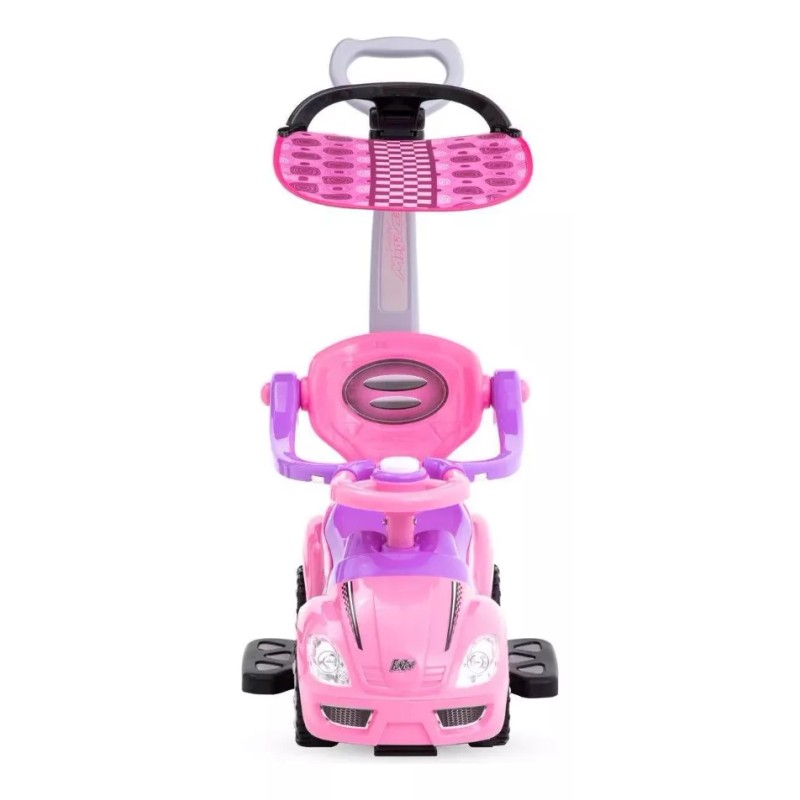 Funzone Carrito De Empuje Rosa Montable Paseo Toldo Claxón Funzone