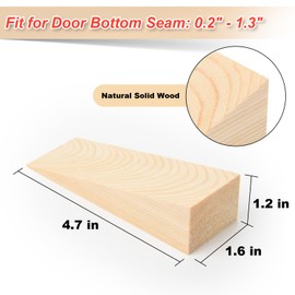 Large Wooden Door Stop Stopper Wedge, 6 Pack Soild Wood Non-Slip Doorstop Wedge with Sturdy and Durable, Security Door Stopper Fit for Bottom of Door On Tile, Concrete, Carpet, Wooden Floor (6 Pack)