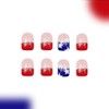 48Pcs 4th of July Press on Nails, Short Square Fake