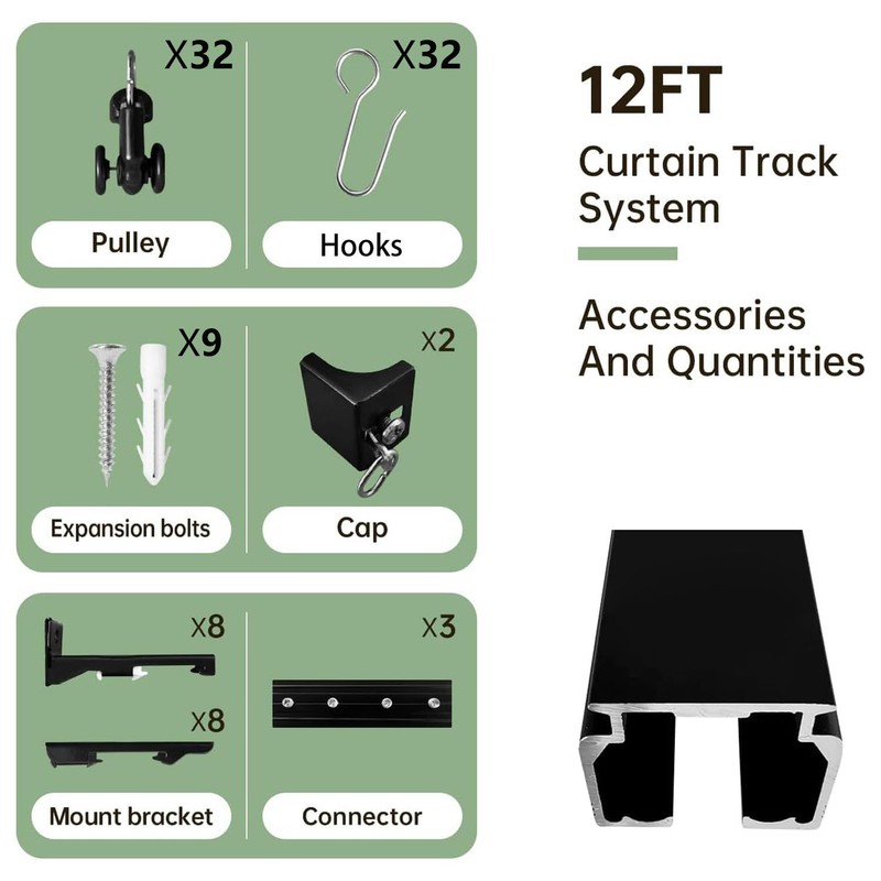 MaKefeile Ceiling Curtain Tracks Ceiling Mounted Heavy-Duty Curtains Rails Room