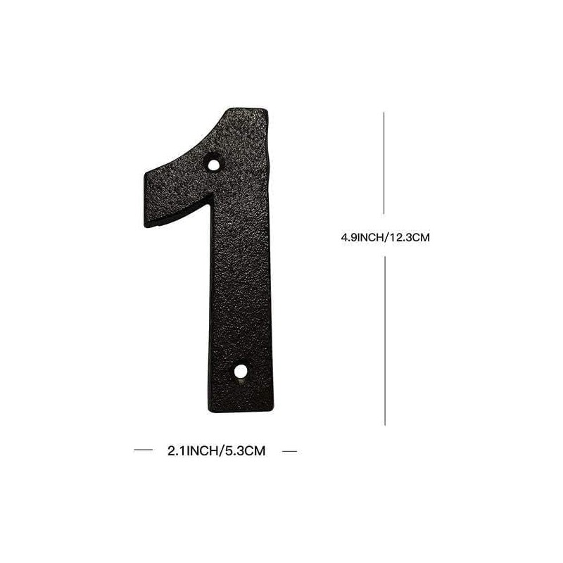 Cast Iron Door Number 1 - Black House Numbers