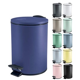 Spirella Adelar Bin 3 Litres Stainless Steel with Automatic Close and Inner Bucket, Soft Close, Matte, Dark Blue