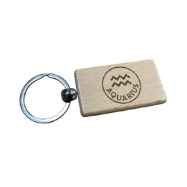 Ashton and Finch Aquarius Zodiac Keyring – Laser Engraved Astrology Keychain for January and February Birthdays