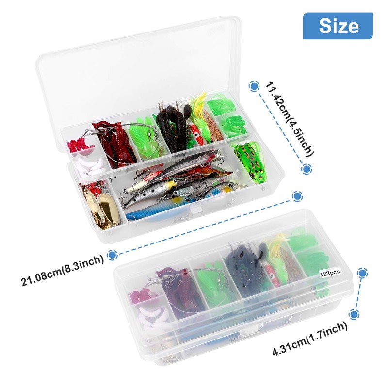 JasCherry Artificial bait with a tackle box, mixed fishing bait,