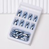 Blue Press on Nails Chrome Mirror Acrylic Nails Short Square