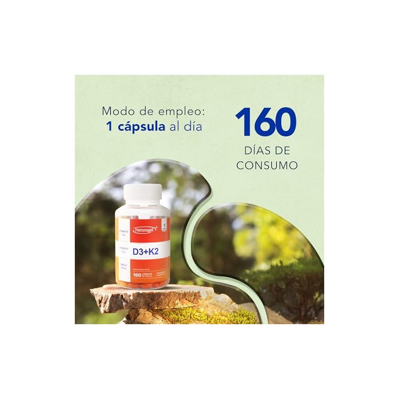D3+K2 | Naturagel Vitaminas D3 + K2 con Omega 3