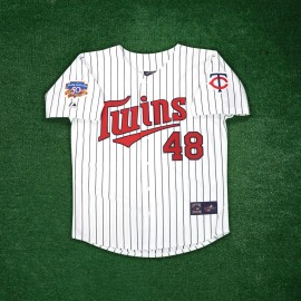 Majestic Torii Hunter 1997 Minnesota Twins Jackie 50th Cooperstown Men's Home Jersey - L