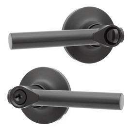 Honeywell Safes & Door Locks Interior Door Handle – Lever Door Handle with Reversible Design, Matte Black, Keyed Entry Function, Easy-to-Install Door Handles for Home & Office - 8108608