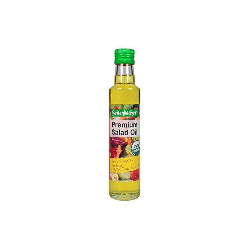 Seitenbacher Organic Oil, Omega 3 Salad Oil, 8.4-Ounce Bottles, 2