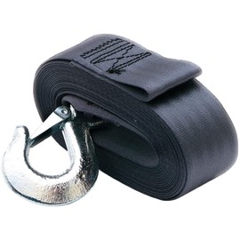 Unified Marine 50018102 Winch Strap With Hook, 2-In x 20-Ft, Tow Strap, Zinc Plated Safety Hook, 900 lb Working Load Capacity, Sold as 1 Each