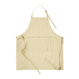 ZOMI 100% Cotton Adjustable Kitchen Apron Cloth | Eco-Friendly, Stylish with Pockets | Unisex, Machine Washable, Multipurpose, Beige, One Size Fits All