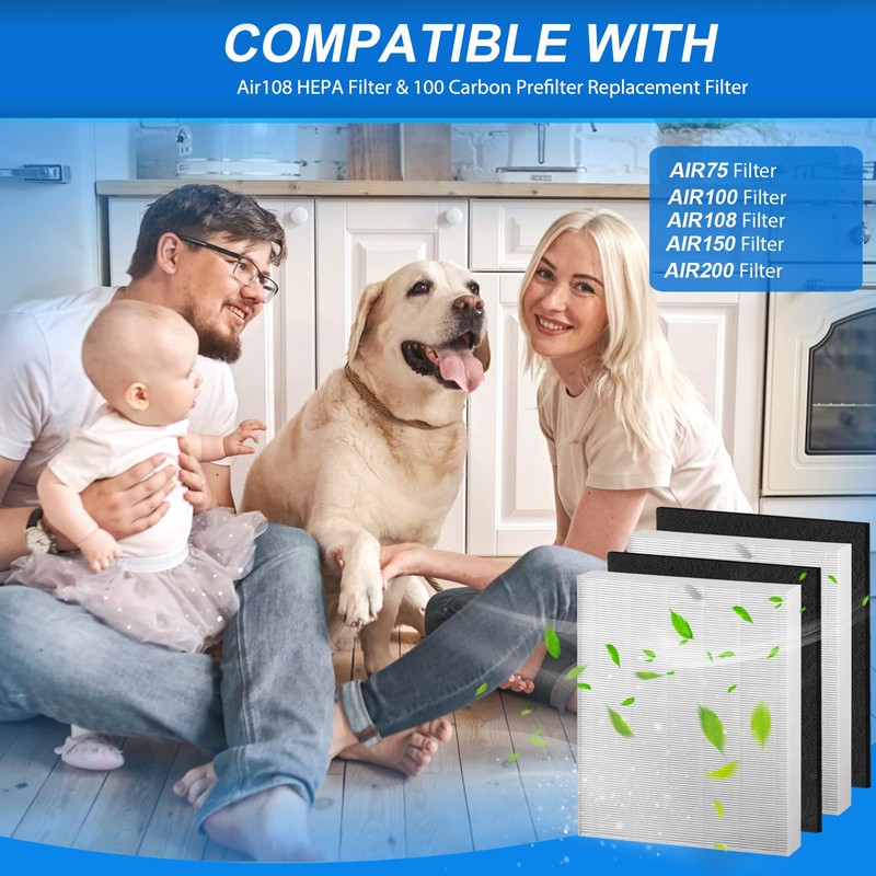 Air108 Replacement Filters Compatible With Oreck AirInstinct Air Purifier 75,