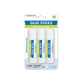Craft Medley, Twist-Up Glue Sticks, 8g, 3-Piece, Non-Toxic