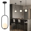 SeeU Modern Pendant Lighting One Light Chandelier Globe Black Pendant