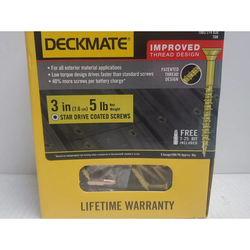 DECKMATE #9 x 3 in. Star Flat-Head Wood Deck Screw