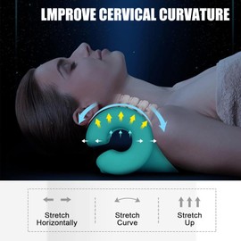Neck Stretcher Posture Corrector Neck Cloud UK Neck Hump Corrector Relaxation Pillow Neck Stretching Device Alignment Chiropractic Shoulder Relaxation Relieve Temporomandibular Joint （Cyan）