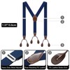 Button Suspenders for Men Y-Back 1.4 Inches Wide Leather Button