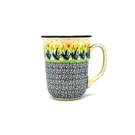 Polish Pottery Mug - 16 oz. Bistro - Daffodil